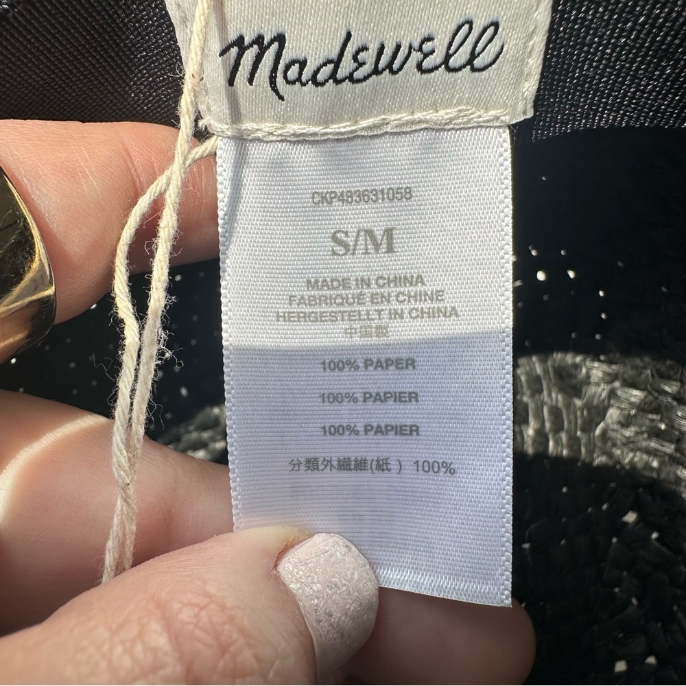 Madewell Black Braided Straw Fedora Hat - Picture 5 of 7